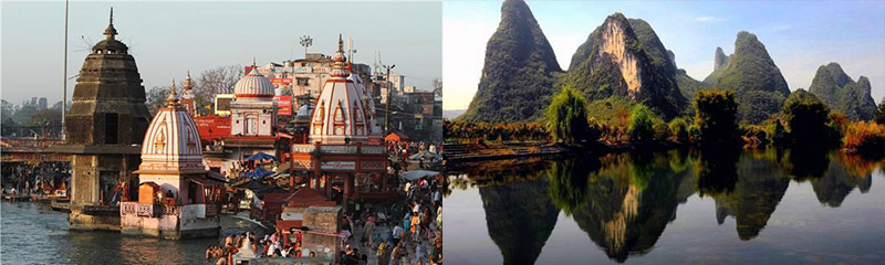 India and China's landmark scenery